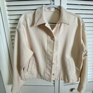 RETIRED Uniqlo Jersey Relaxed Jacket, Long Sleeve, Natural Beige Size Medium